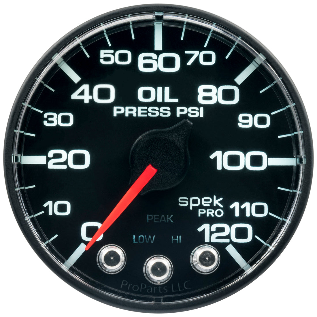 AutoMeter P325328 - GAUGE, OIL PRESS, 2 1/16", 120PSI, STEPPER MOTOR W/PEAK & WARN, BLK/BLK, SPEK 3