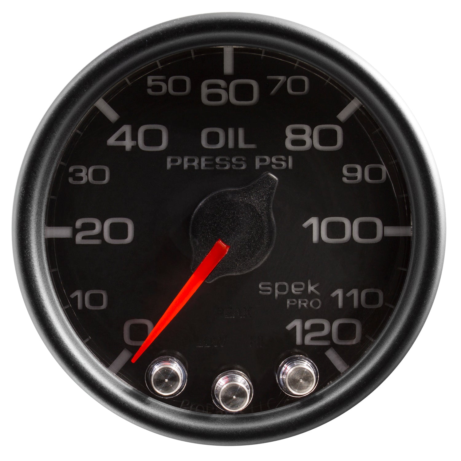 AutoMeter P32532 - GAUGE, OIL PRESS, 2 1/16", 120PSI, STEPPER MOTOR W/PEAK & WARN, BLK/BLK, SPEK 4