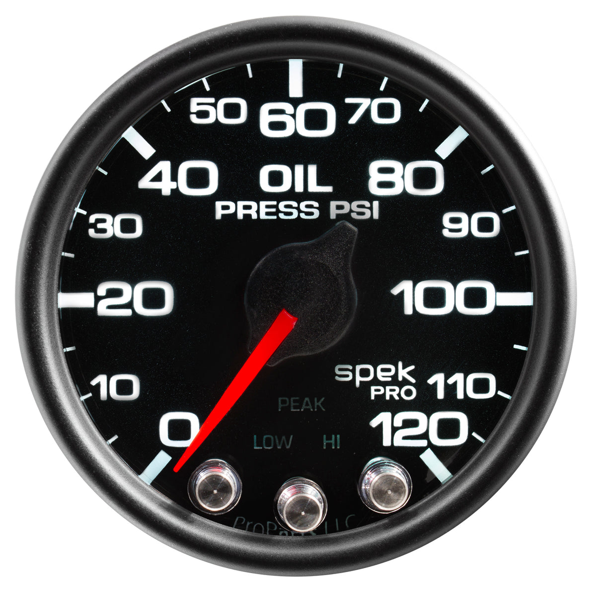 AutoMeter P32532 - GAUGE, OIL PRESS, 2 1/16", 120PSI, STEPPER MOTOR W/PEAK & WARN, BLK/BLK, SPEK 3