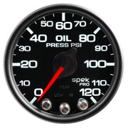 AutoMeter P32532 - GAUGE, OIL PRESS, 2 1/16", 120PSI, STEPPER MOTOR W/PEAK & WARN, BLK/BLK, SPEK 3