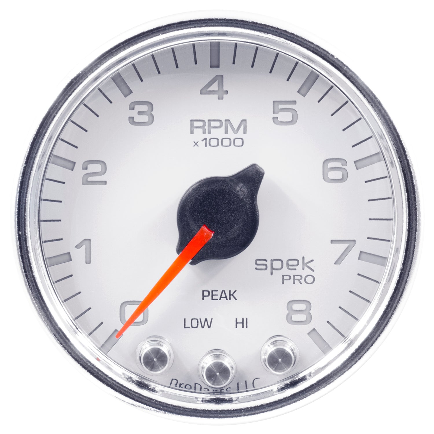 AutoMeter P33411 - GAUGE, TACH, 2 1/16", 8K RPM, W/ SHIFT LIGHT & PEAK MEM, WHT/CHRM, SPEK-PRO 4