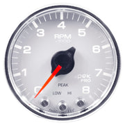 AutoMeter P33411 - GAUGE, TACH, 2 1/16", 8K RPM, W/ SHIFT LIGHT & PEAK MEM, WHT/CHRM, SPEK-PRO 3
