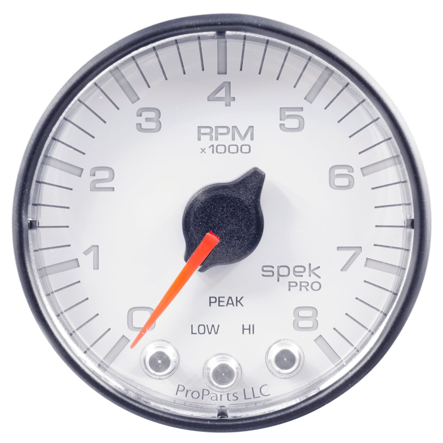 AutoMeter P334128 - GAUGE, TACH, 2 1/16", 8K RPM, W/ SHIFT LIGHT & PEAK MEM, WHT/BLK, SPEK-PRO 5
