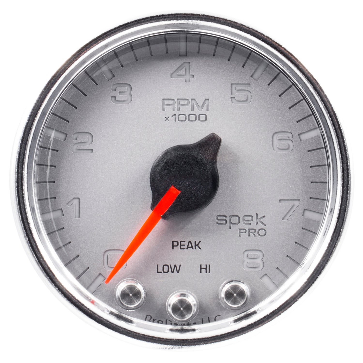 AutoMeter P33421 - GAUGE, TACH, 2 1/16", 8K RPM, W/ SHIFT LIGHT & PEAK MEM, SLVR/CHRM, SPEK-PRO 4
