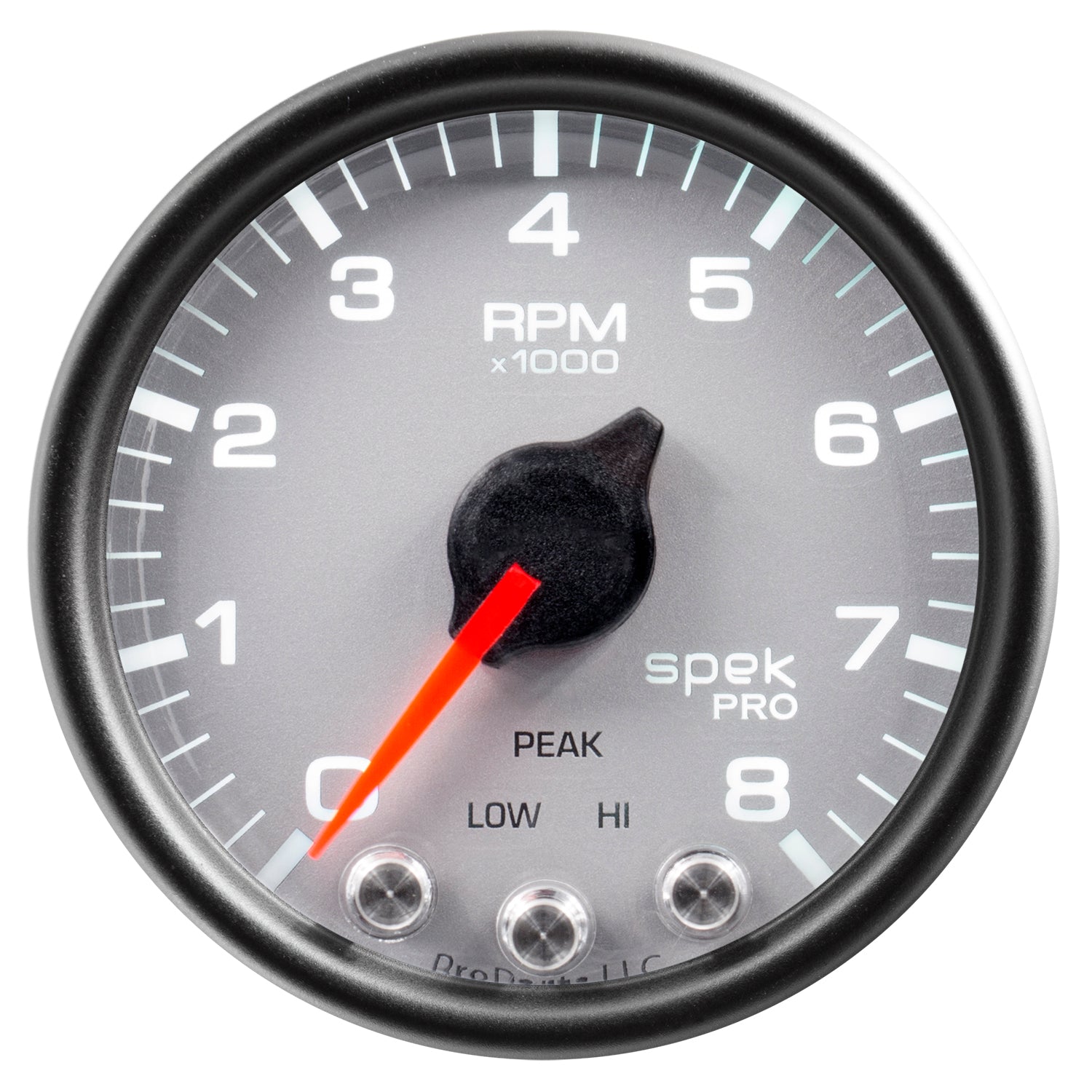 AutoMeter P33422 - GAUGE, TACH, 2 1/16", 8K RPM, W/ SHIFT LIGHT & PEAK MEM, SLVR/BLK, SPEK-PRO 3