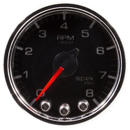 AutoMeter P33431 - GAUGE, TACH, 2 1/16", 8K RPM, W/ SHIFT LIGHT & PEAK MEM, BLK/CHRM, SPEK-PRO 4