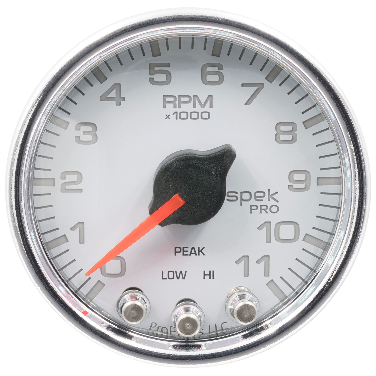 AutoMeter P33611 - GAUGE, TACH, 2 1/16", 11K RPM, W/ SHIFT LIGHT & PEAK MEM, WHT/CHRM, SPEK-PRO