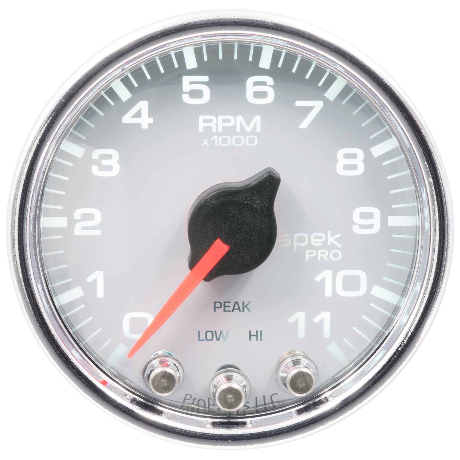 AutoMeter P33611 - GAUGE, TACH, 2 1/16", 11K RPM, W/ SHIFT LIGHT & PEAK MEM, WHT/CHRM, SPEK-PRO