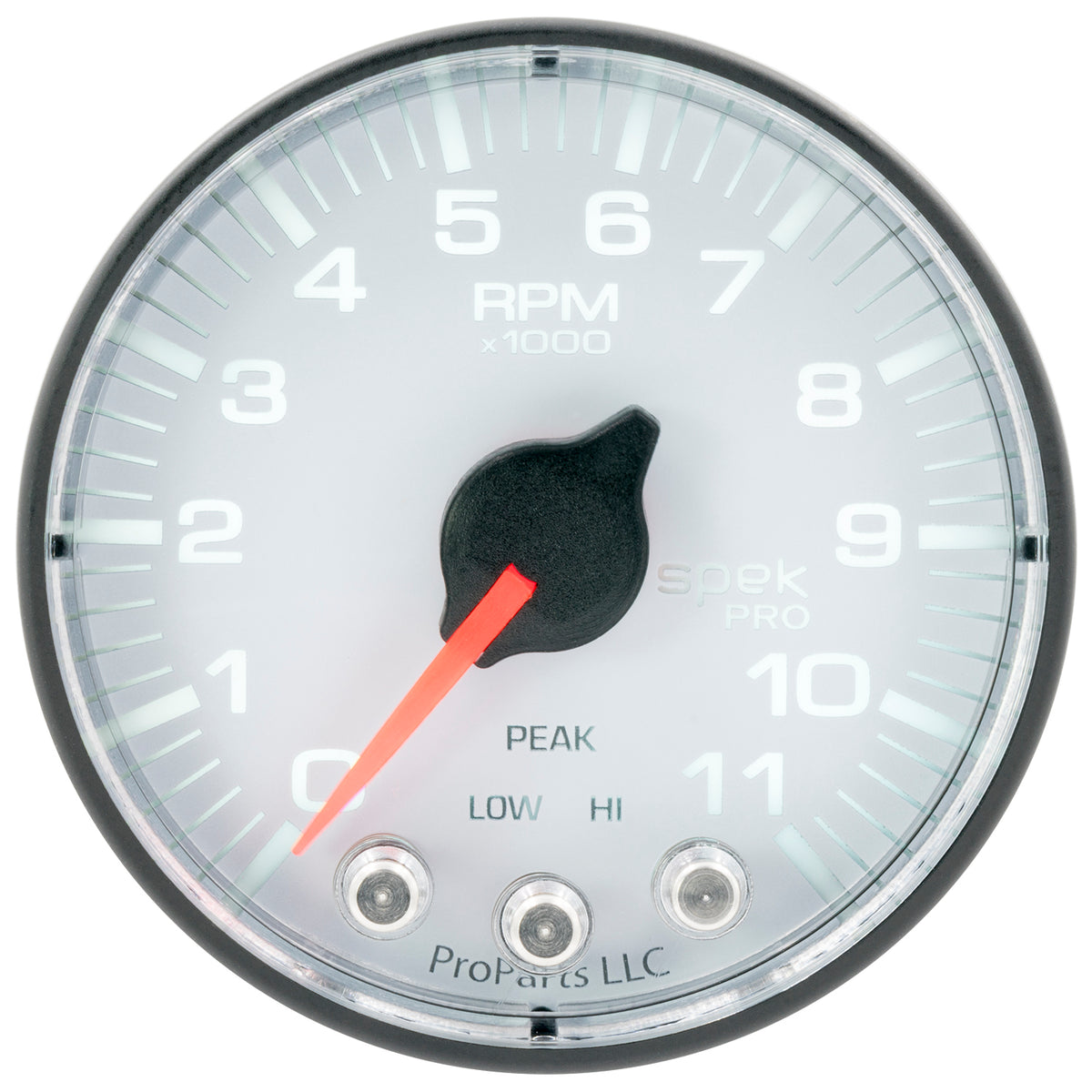 AutoMeter P336128 - GAUGE, TACH, 2 1/16", 11K RPM, W/ SHIFT LIGHT & PEAK MEM, WHT/BLK, SPEK-PRO 4