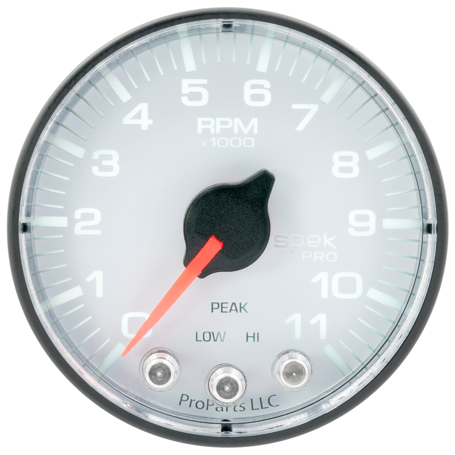 AutoMeter P336128 - GAUGE, TACH, 2 1/16", 11K RPM, W/ SHIFT LIGHT & PEAK MEM, WHT/BLK, SPEK-PRO 4