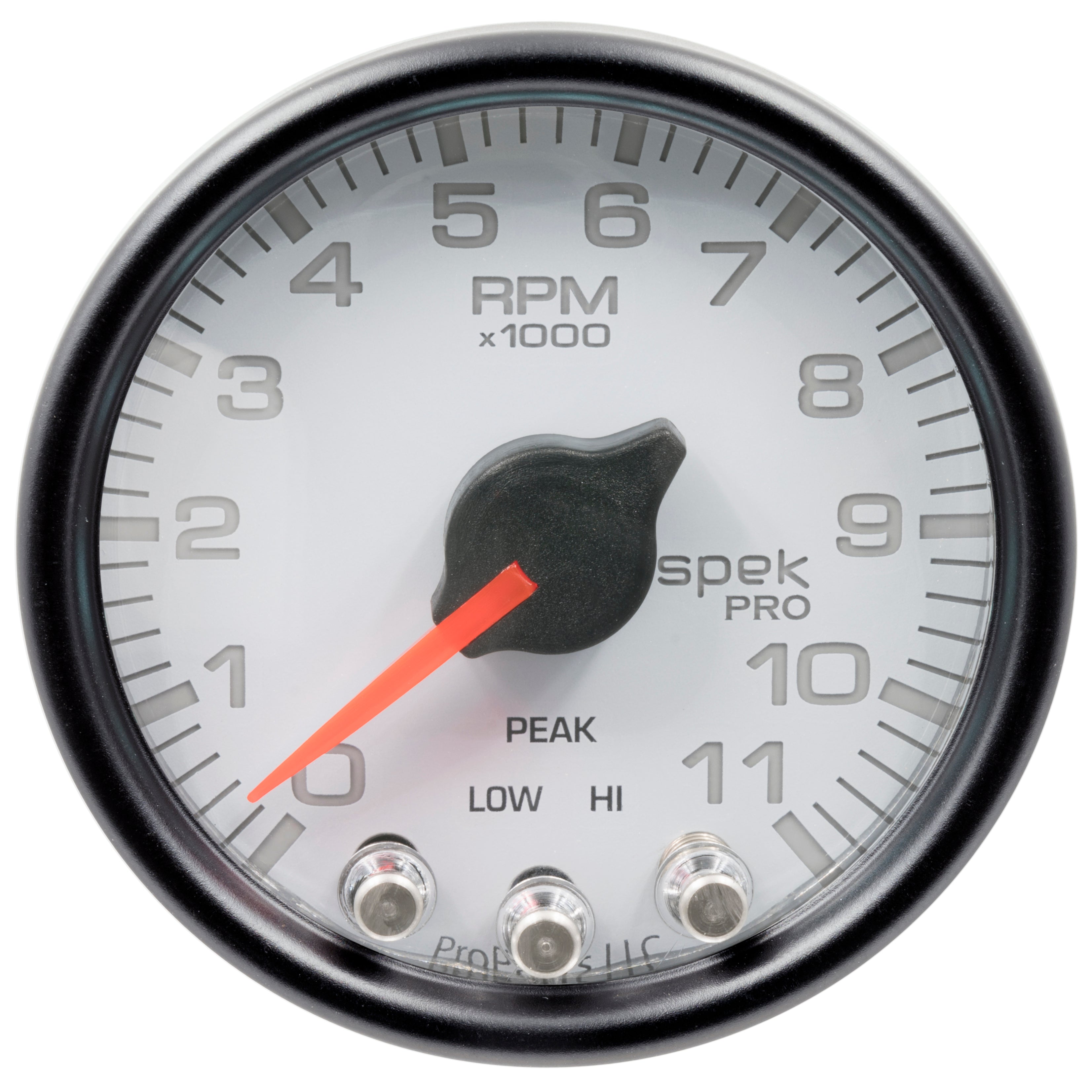 AutoMeter P33612 - GAUGE, TACH, 2 1/16", 11K RPM, W/ SHIFT LIGHT & PEAK MEM, WHT/BLK, SPEK-PRO 3