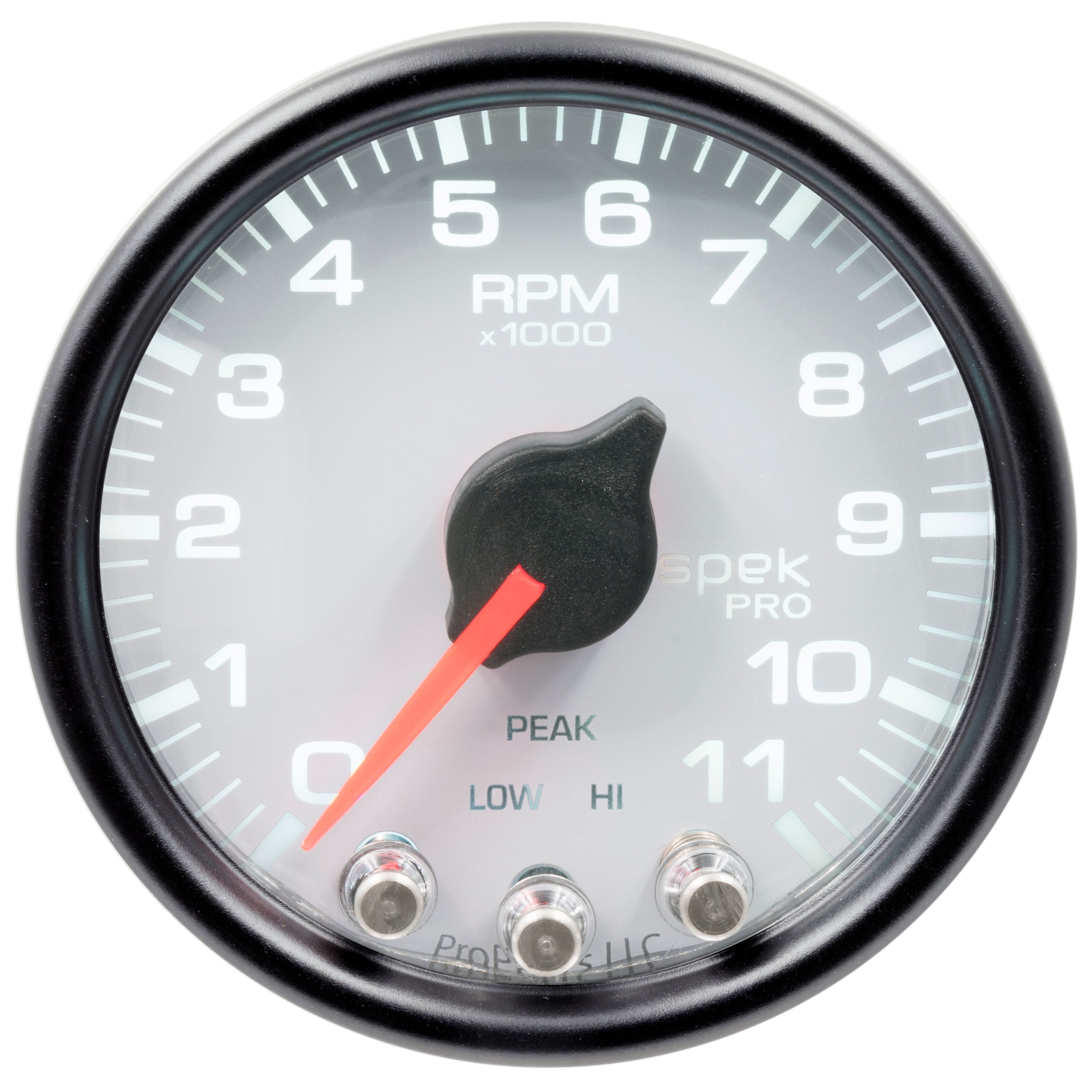 AutoMeter P33612 - GAUGE, TACH, 2 1/16", 11K RPM, W/ SHIFT LIGHT & PEAK MEM, WHT/BLK, SPEK-PRO 4