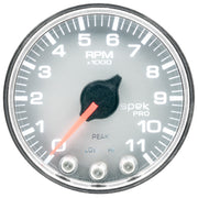 AutoMeter P33621 - GAUGE, TACH, 2 1/16", 11K RPM, W/ SHIFT LIGHT & PEAK MEM, SLVR/CHRM, SPEK-PRO 4