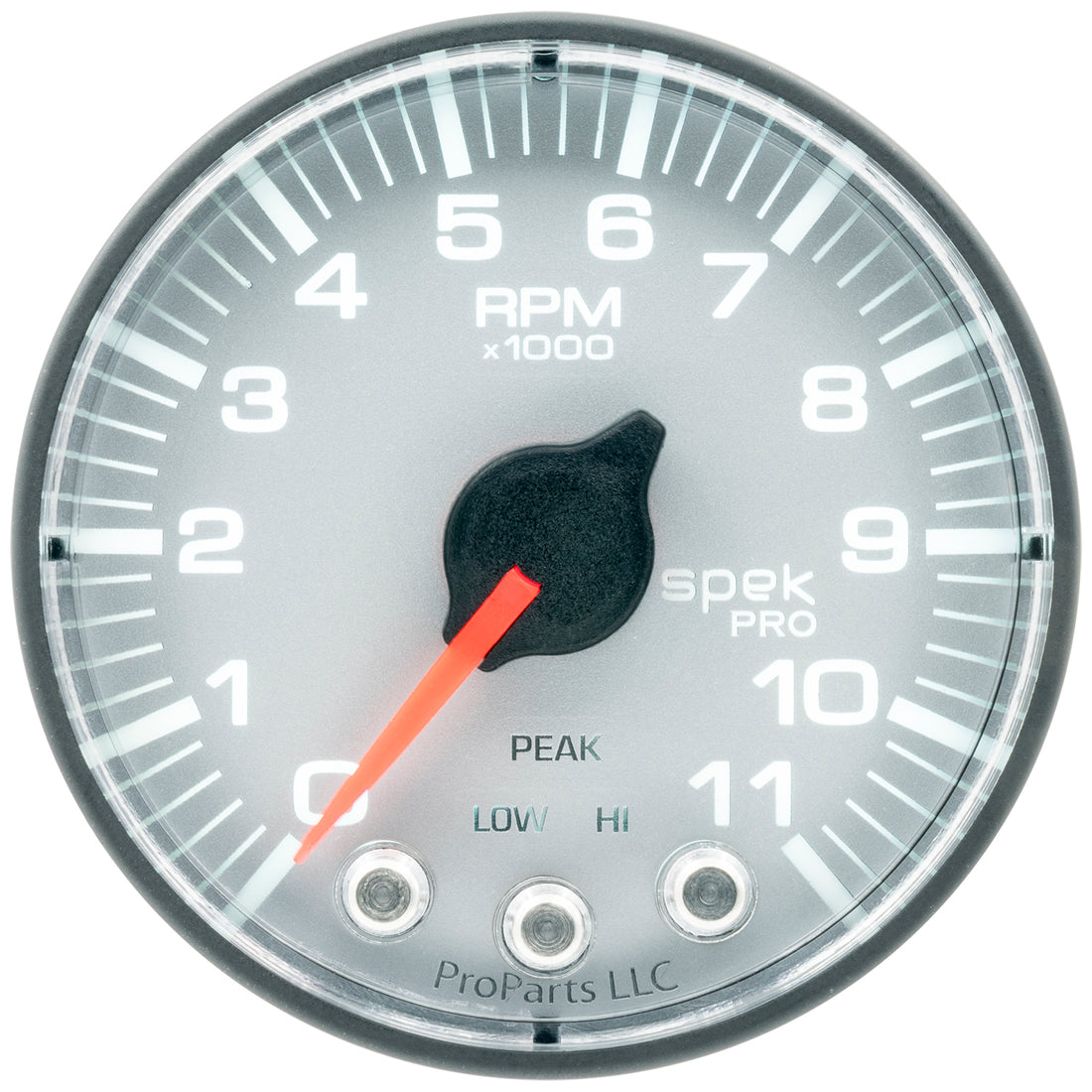 AutoMeter P336228 - GAUGE, TACH, 2 1/16", 11K RPM, W/ SHIFT LIGHT & PEAK MEM, SLVR/BLK, SPEK-PRO 4