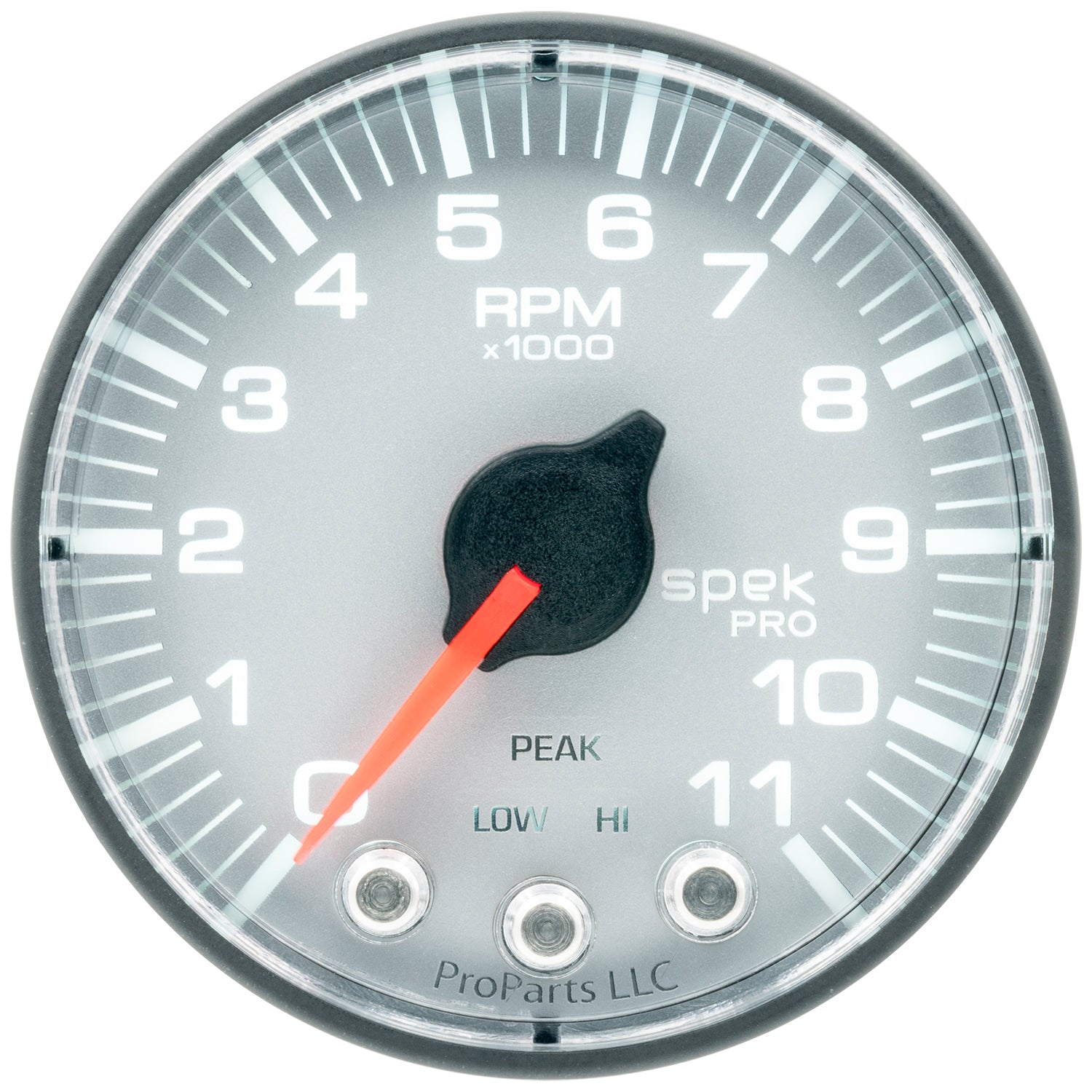 AutoMeter P336228 - GAUGE, TACH, 2 1/16", 11K RPM, W/ SHIFT LIGHT & PEAK MEM, SLVR/BLK, SPEK-PRO 4