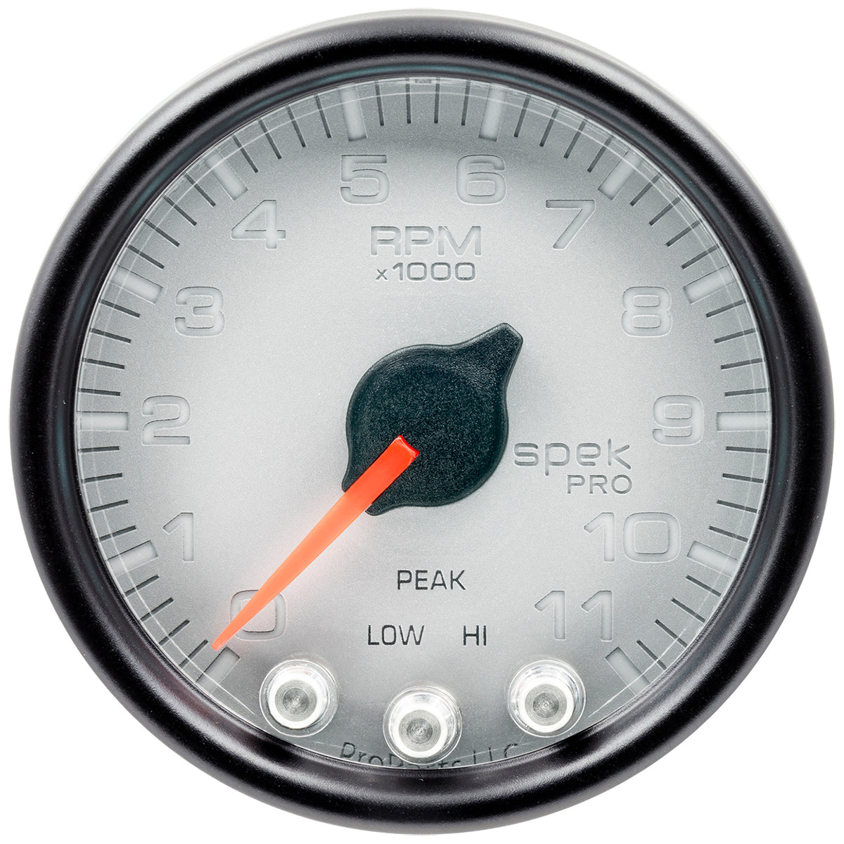AutoMeter P33622 - GAUGE, TACH, 2 1/16", 11K RPM, W/ SHIFT LIGHT & PEAK MEM, SLVR/BLK, SPEK-PRO 5
