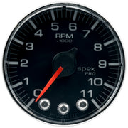 AutoMeter P336318 - GAUGE, TACH, 2 1/16", 11K RPM, W/ SHIFT LIGHT & PEAK MEM, BLK/CHRM, SPEK-PRO 4
