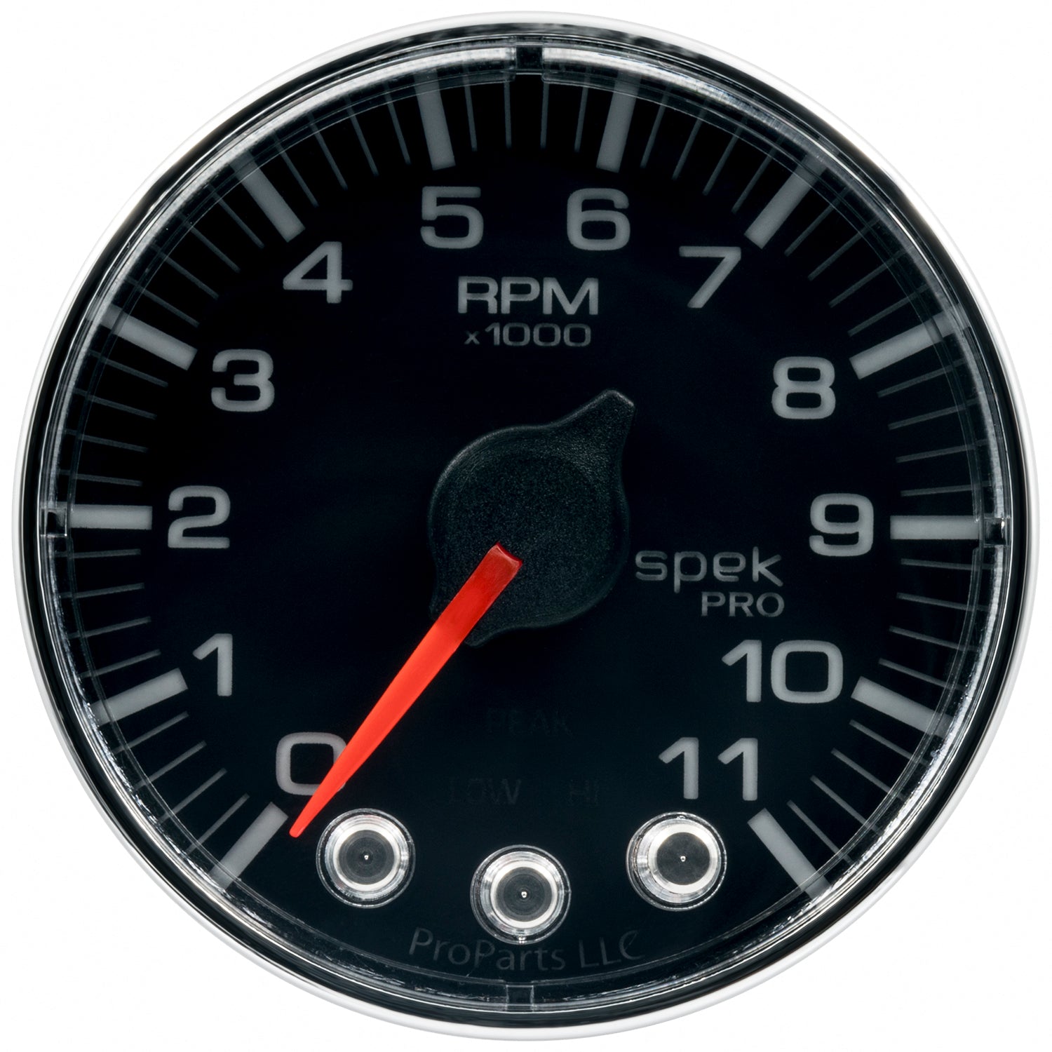 AutoMeter P336318 - GAUGE, TACH, 2 1/16", 11K RPM, W/ SHIFT LIGHT & PEAK MEM, BLK/CHRM, SPEK-PRO 4