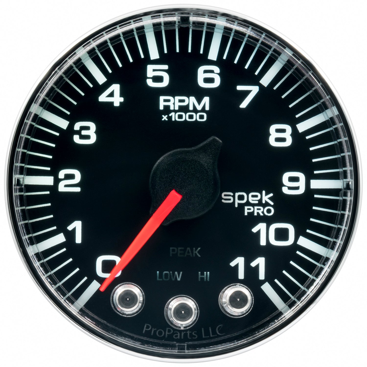 AutoMeter P336318 - GAUGE, TACH, 2 1/16", 11K RPM, W/ SHIFT LIGHT & PEAK MEM, BLK/CHRM, SPEK-PRO 3