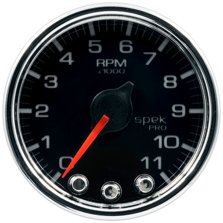 AutoMeter P33631 - GAUGE, TACH, 2 1/16", 11K RPM, W/ SHIFT LIGHT & PEAK MEM, BLK/CHRM, SPEK-PRO 5