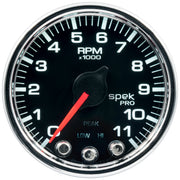 AutoMeter P33631 - GAUGE, TACH, 2 1/16", 11K RPM, W/ SHIFT LIGHT & PEAK MEM, BLK/CHRM, SPEK-PRO 3