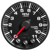 AutoMeter P336328 - GAUGE, TACH, 2 1/16", 11K RPM, W/ SHIFT LIGHT & PEAK MEM, BLK/BLK, SPEK-PRO 3