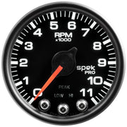 AutoMeter P33632 - GAUGE, TACH, 2 1/16", 11K RPM, W/ SHIFT LIGHT & PEAK MEM, BLK/BLK, SPEK-PRO 3