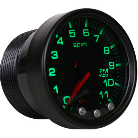 AutoMeter P33652 - GAUGE, TACH, 2 1/16", 11K RPM, W/ SHIFT LIGHT & PEAK MEM, BLK/SMKE/BLK, SPEK-PRO 3