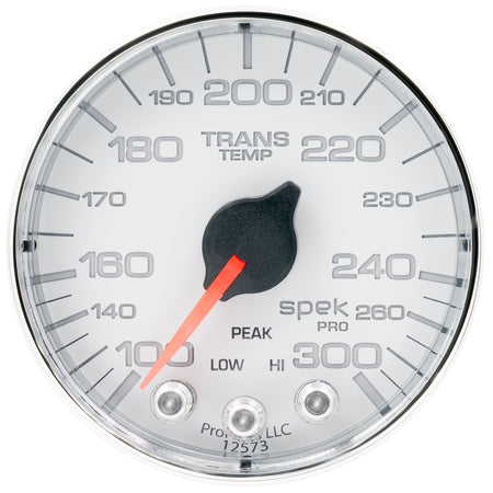 AutoMeter P342118 - GAUGE, TRANS TEMP, 2 1/16", 300?F, STEPPER MOTOR W/PK & WRN, WHT/CHRM, SPEK-PRO 3