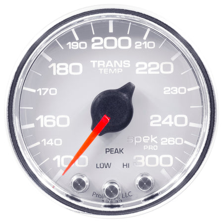 AutoMeter P34211 - GAUGE, TRANS TEMP, 2 1/16", 300?F, STEPPER MOTOR W/PK & WRN, WHT/CHRM, SPEK-PRO 3