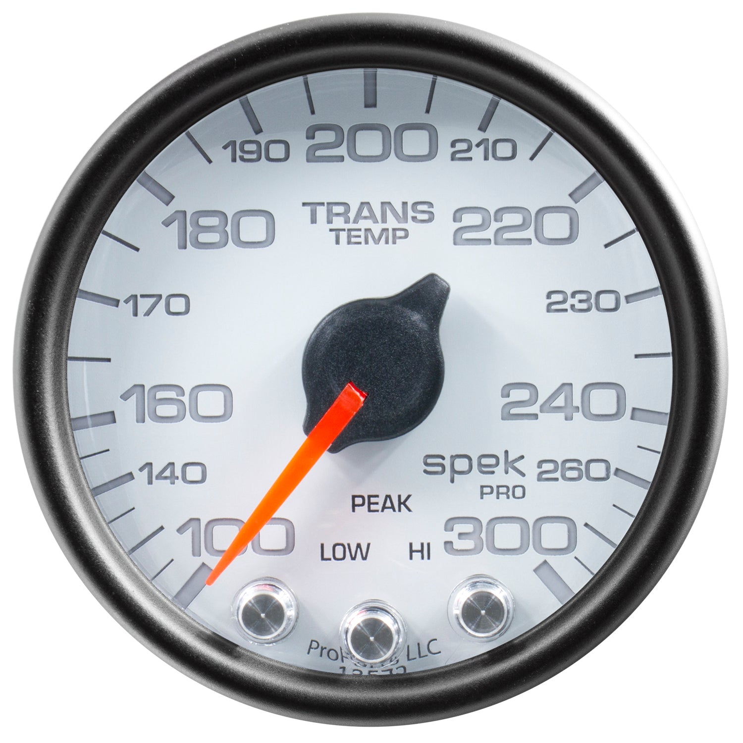 AutoMeter P34212 - GAUGE, TRANS TEMP, 2 1/16", 300?F, STEPPER MOTOR W/PEAK & WRN, WHT/BLK, SPEK-PRO