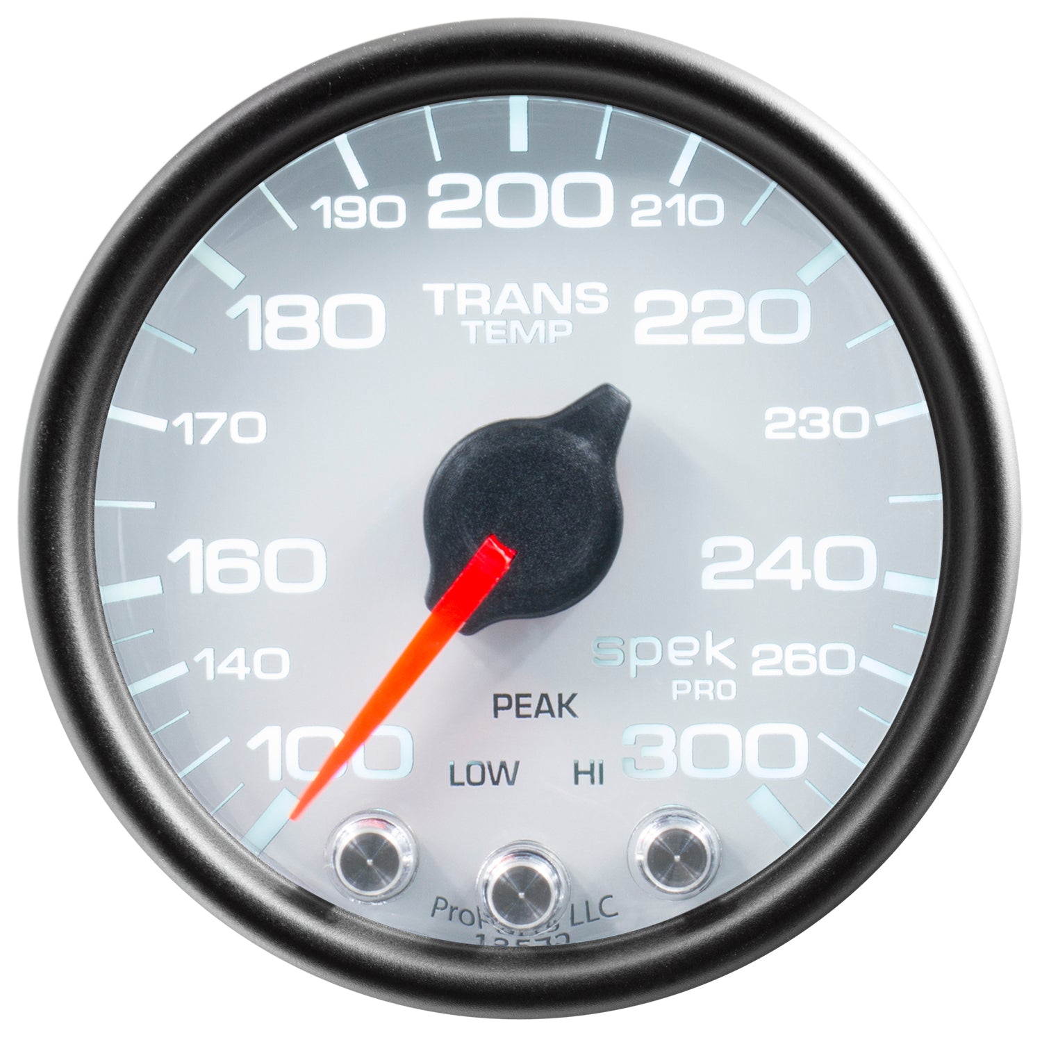 AutoMeter P34212 - GAUGE, TRANS TEMP, 2 1/16", 300?F, STEPPER MOTOR W/PEAK & WRN, WHT/BLK, SPEK-PRO