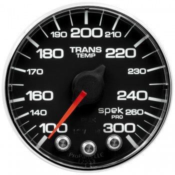 AutoMeter P342318 - GAUGE, TRANS TEMP, 2 1/16", 300?F, STEPPER MOTOR W/PK & WRN, BLK/CHRM, SPEK-PRO 6