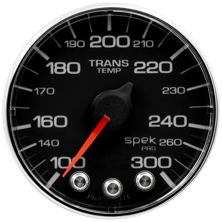 AutoMeter P342318 - GAUGE, TRANS TEMP, 2 1/16", 300?F, STEPPER MOTOR W/PK & WRN, BLK/CHRM, SPEK-PRO 4