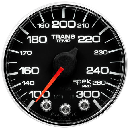 AutoMeter P342318 - GAUGE, TRANS TEMP, 2 1/16", 300?F, STEPPER MOTOR W/PK & WRN, BLK/CHRM, SPEK-PRO 3