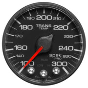 AutoMeter P342328 - GAUGE, TRANS TEMP, 2 1/16", 300?F, STEPPER MOTOR W/PEAK & WRN, BLK/BLK, SPEK-PRO 4