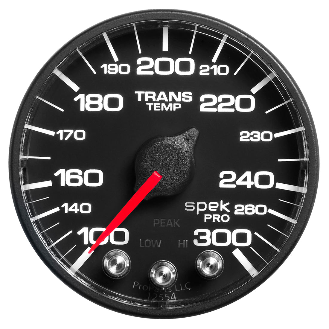 AutoMeter P342328 - GAUGE, TRANS TEMP, 2 1/16", 300?F, STEPPER MOTOR W/PEAK & WRN, BLK/BLK, SPEK-PRO 3