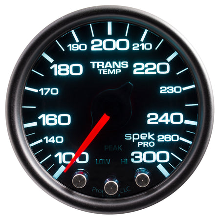 AutoMeter P34252 - GAUGE, TRANS TEMP, 2 1/16", 300?F, STPR MTR W/PK & WRN, BLK/SMOKE/BLK, SPEK-PRO 3