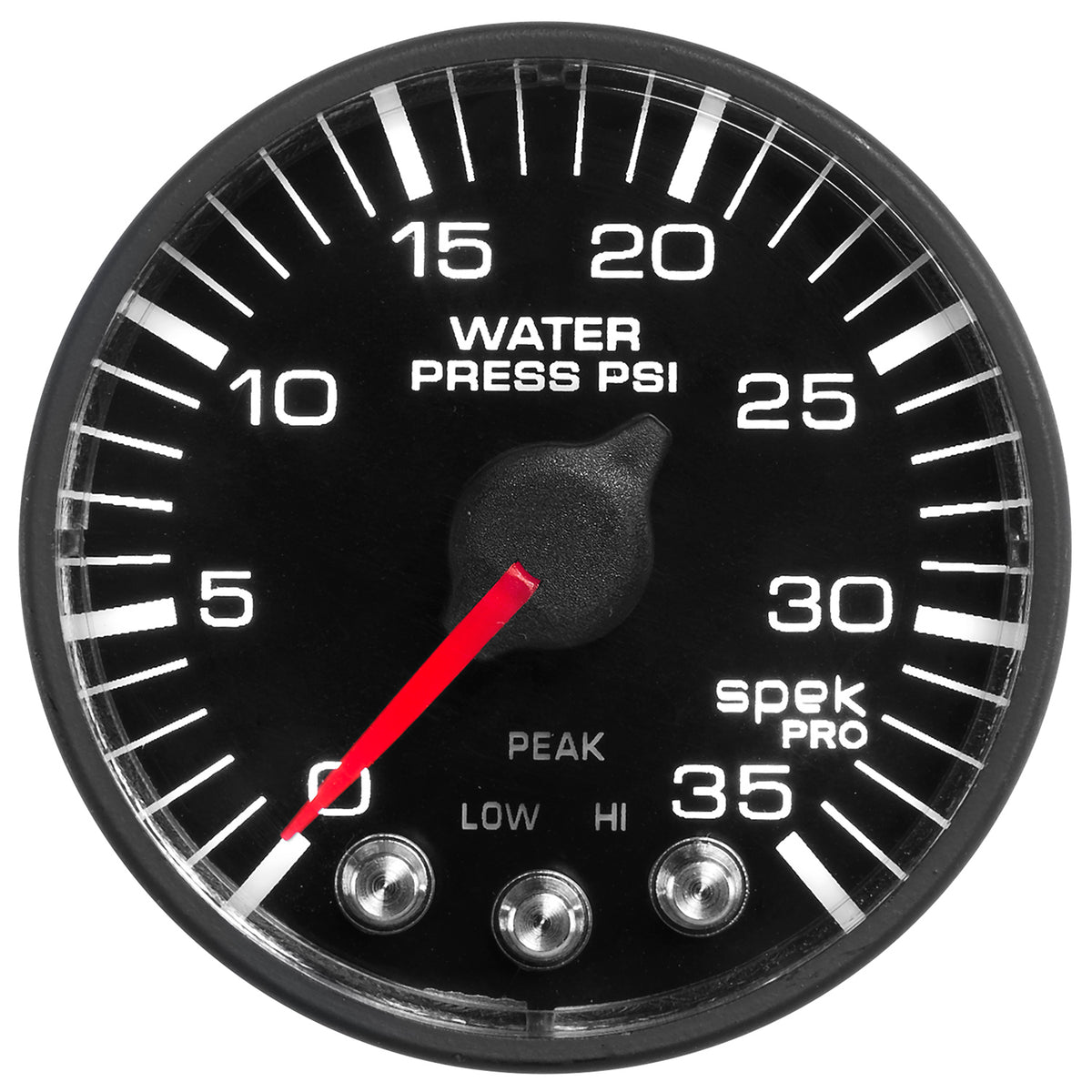 AutoMeter P343328 - GAUGE, WATER PRESS, 2 1/16", 35PSI, STEPPER MOTOR W/PK & WRN, BLK/BLK, SPEK-PRO 3
