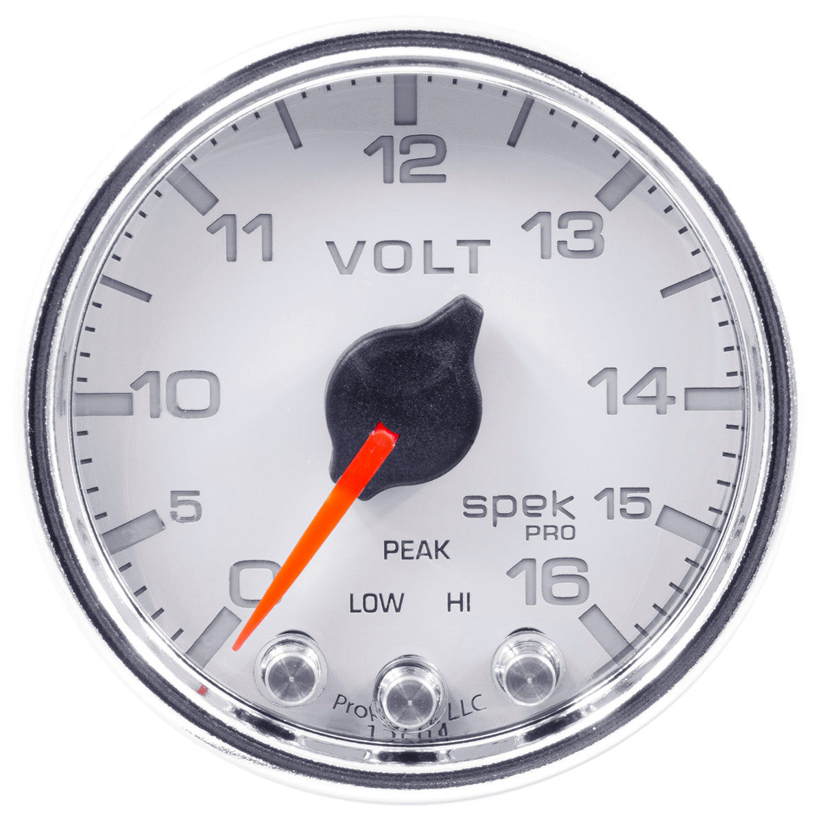 AutoMeter P34411 - GAUGE, VOLTMETER, 2 1/16", 16V, STEPPER MOTOR W/PEAK & WARN, WHT/CHRM, SPEK-PRO 4