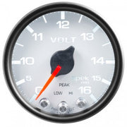 AutoMeter P34412 - GAUGE, VOLTMETER, 2 1/16", 16V, STEPPER MOTOR W/PEAK & WARN, WHT/BLK, SPEK-PRO 6