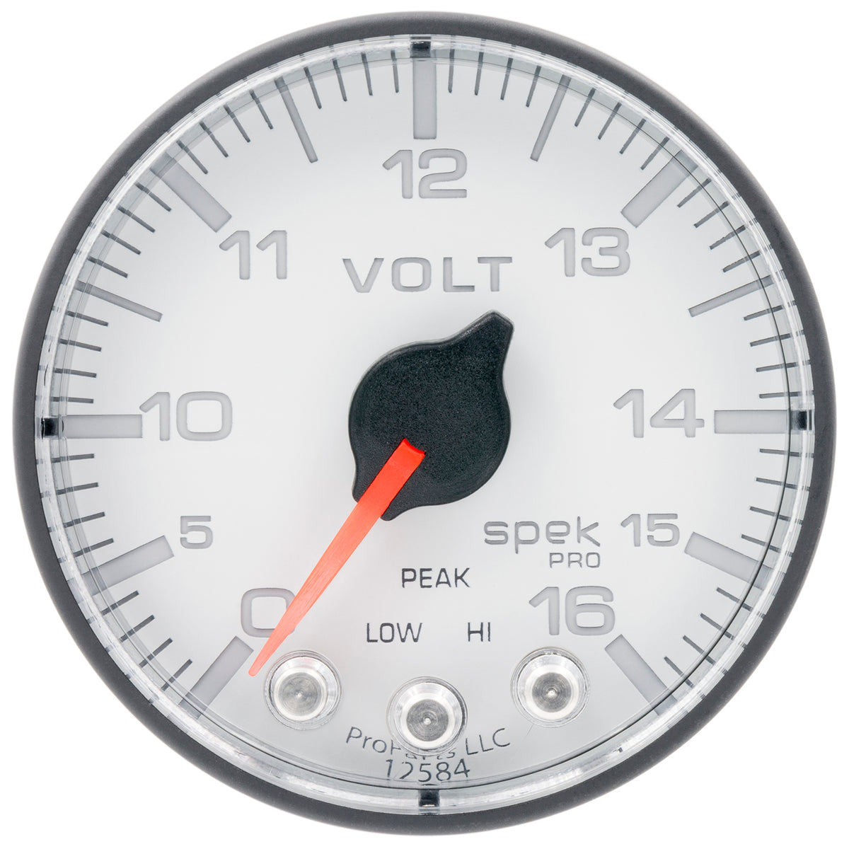 AutoMeter P344128 - GAUGE, VOLTMETER, 2 1/16", 16V, STEPPER MOTOR W/PEAK & WARN, WHT/BLK, SPEK-PRO 3