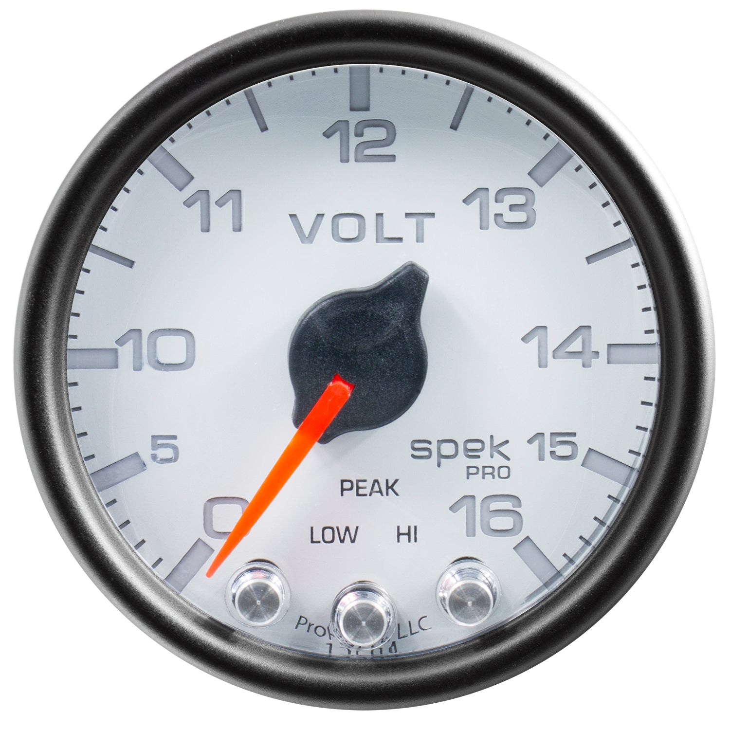 AutoMeter P34412 - GAUGE, VOLTMETER, 2 1/16", 16V, STEPPER MOTOR W/PEAK & WARN, WHT/BLK, SPEK-PRO 4