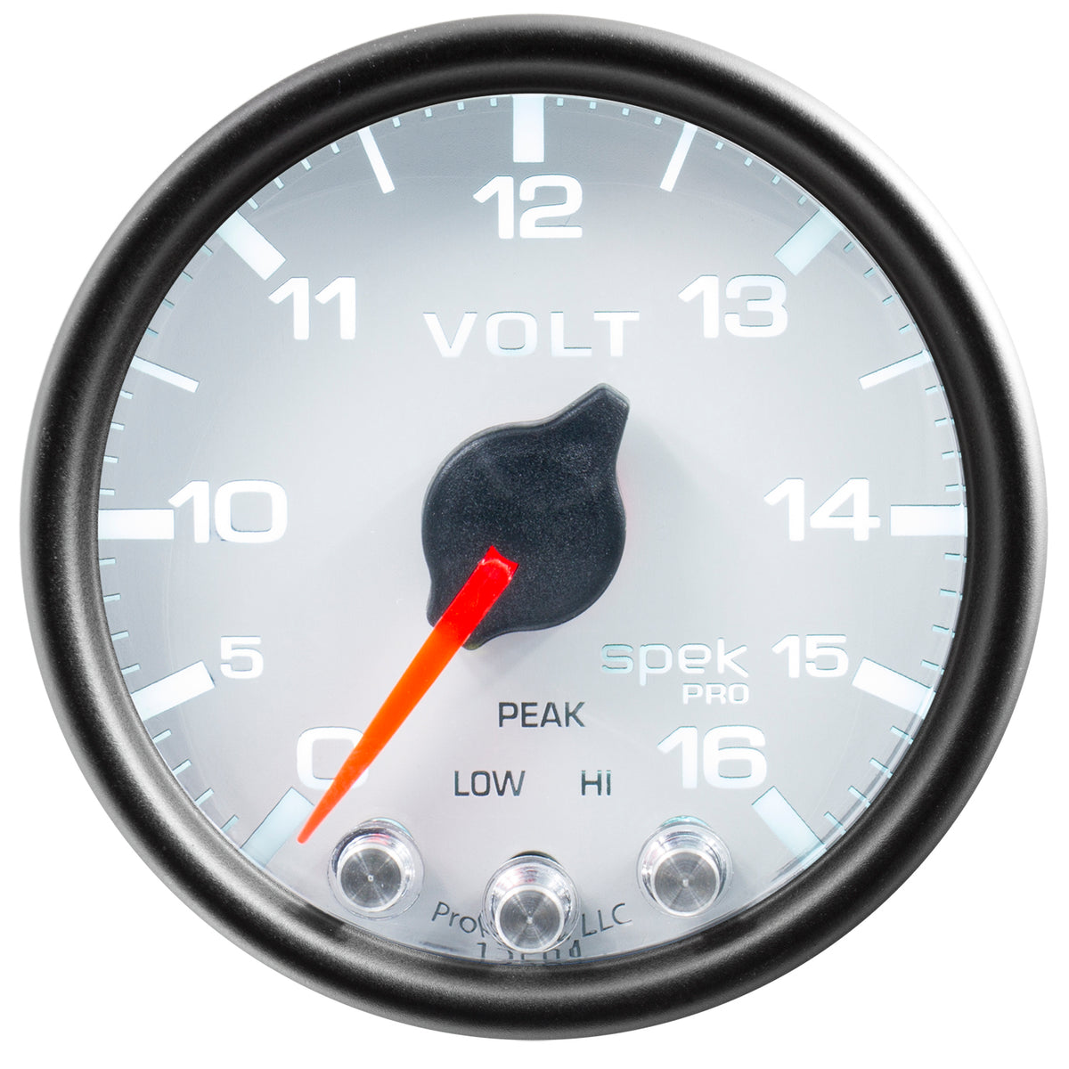 AutoMeter P34412 - GAUGE, VOLTMETER, 2 1/16", 16V, STEPPER MOTOR W/PEAK & WARN, WHT/BLK, SPEK-PRO 3