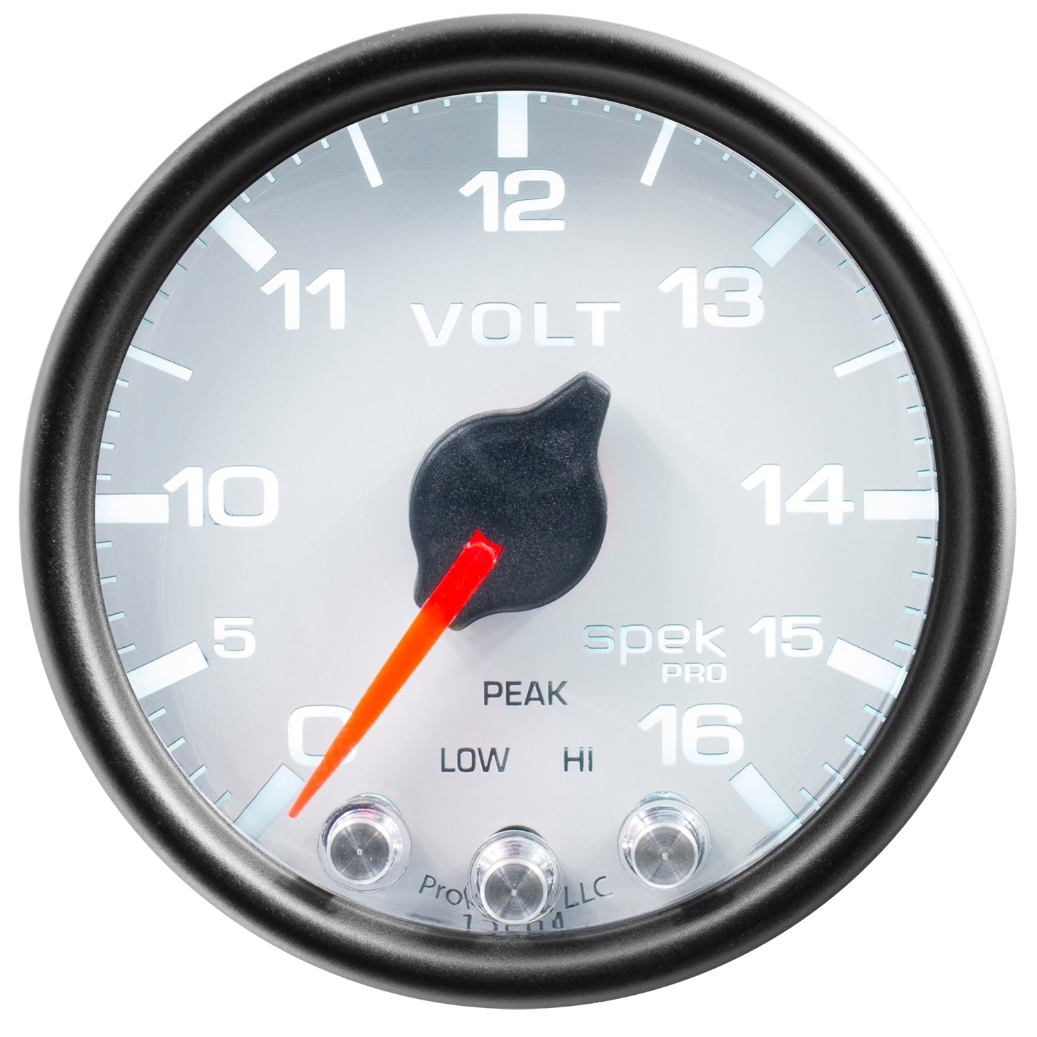 AutoMeter P34412 - GAUGE, VOLTMETER, 2 1/16", 16V, STEPPER MOTOR W/PEAK & WARN, WHT/BLK, SPEK-PRO 3