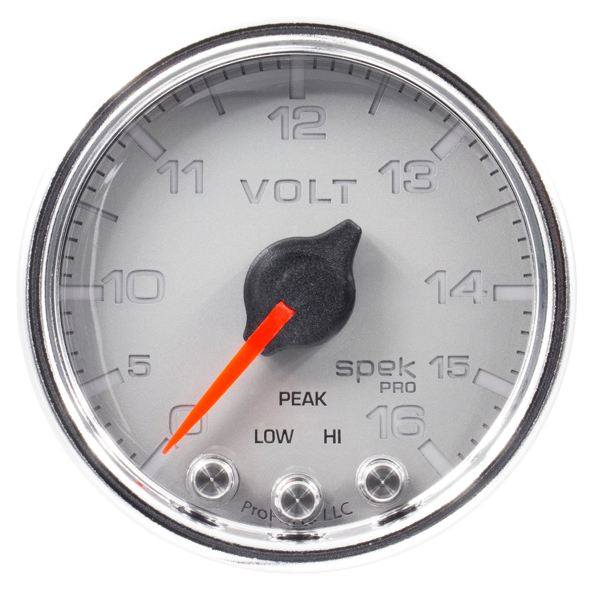 AutoMeter P34421 - GAUGE, VOLTMETER, 2 1/16", 16V, STEPPER MOTOR W/PEAK & WARN, SLVR/CHRM, SPEK-PRO 4