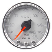 AutoMeter P34421 - GAUGE, VOLTMETER, 2 1/16", 16V, STEPPER MOTOR W/PEAK & WARN, SLVR/CHRM, SPEK-PRO 4
