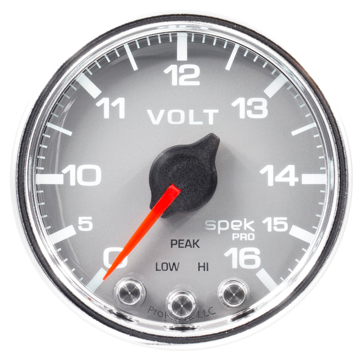 AutoMeter P34421 - GAUGE, VOLTMETER, 2 1/16", 16V, STEPPER MOTOR W/PEAK & WARN, SLVR/CHRM, SPEK-PRO 3