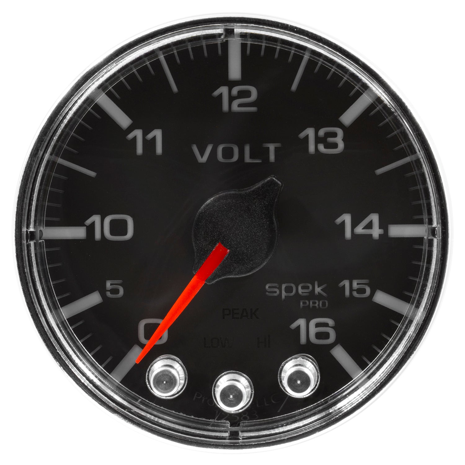 AutoMeter P344318 - GAUGE, VOLTMETER, 2 1/16", 16V, STEPPER MOTOR W/PEAK & WARN, BLK/CHRM, SPEK-PRO 5