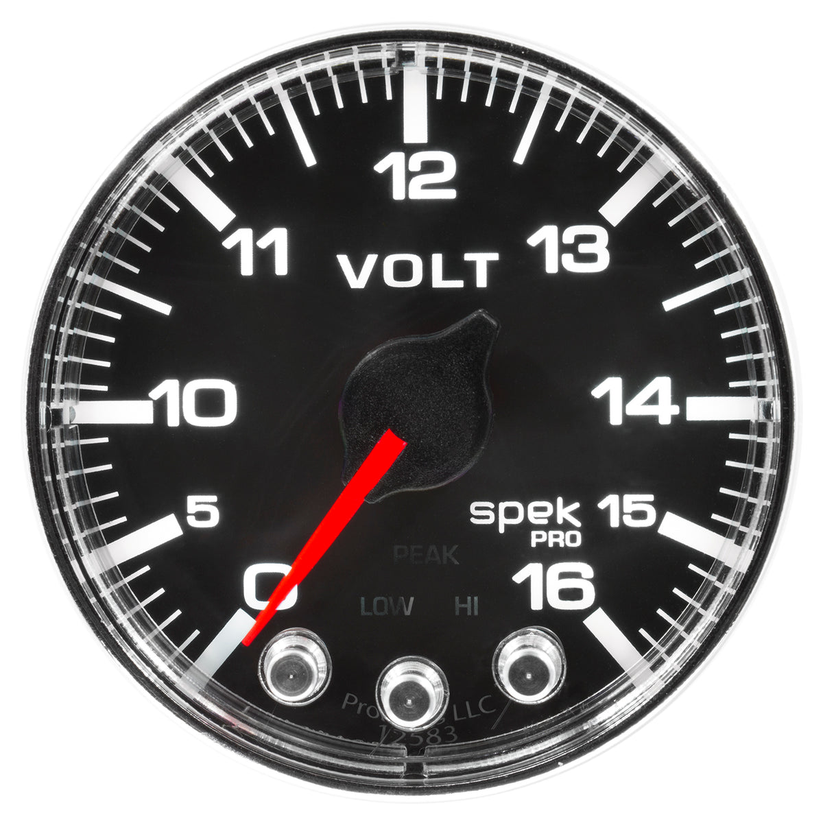 AutoMeter P344318 - GAUGE, VOLTMETER, 2 1/16", 16V, STEPPER MOTOR W/PEAK & WARN, BLK/CHRM, SPEK-PRO 3